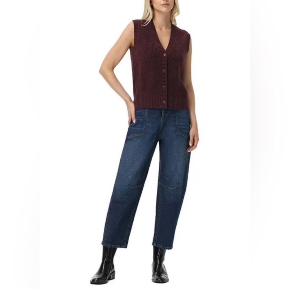 FRYE Medium Wash Blue Denim Barrel Jean Women 4 Everyday Stylish Boho NWT
